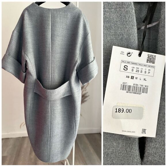 Zara 100% Wool Dress New Limited Collection - Picture 3 of 6